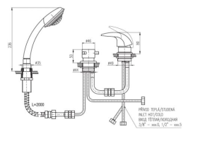 Смеситель для ванны Rav Slezak Dunai (D475.5P) - 2