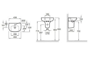 Рукомойник Jacob Delafon Odeon Up E4760 45 см - 2