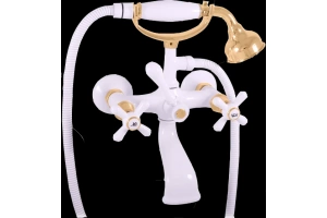 Смеситель для ванны с душем Rav Slezak Morava retro белый - золото