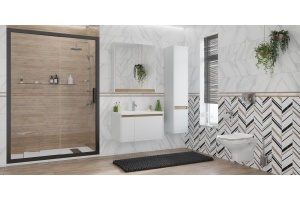 Душевая дверь в нишу STWORKI Стокгольм DE019D2140200 140 см профиль черный матовый - 3