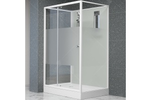 Душевая кабина RGW Andaman 100х80 белая стекло матовое