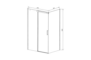 Душевой уголок Vincea Dice 140х80 черный стекло прозрачное - 2