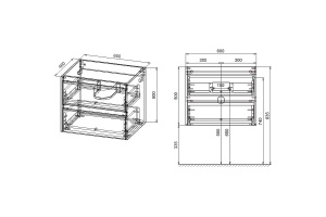 Тумба с раковиной Vincea Gio 60 темное дерево - 3
