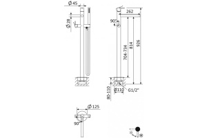 Смеситель для ванны Cezares Leaf хром (LEAF-VDP-01) - 2