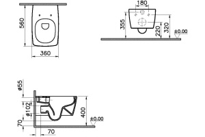 Чаша для унитаза подвесного VitrA Metropole 7672B083-0101 матовый черный - 3