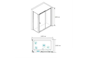 Душевой уголок RGW Classic CL-48B 140x100 профиль черный матовый стекло прозрачное - 3