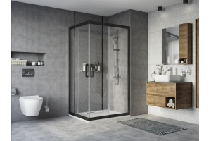 Душевой уголок STWORKI Карлстад DE019RC90110200BLK 110x90 см профиль черный матовый - 2