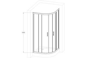 Душевой уголок Royal Bath HKD 100х100 профиль хром стекло рифленое - 2