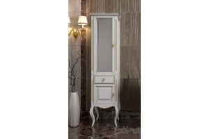 Шкаф-пенал Opadiris Лаура 45 L белый золотая патина