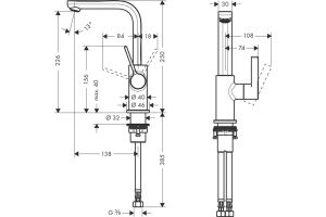 Смеситель Hansgrohe Metris S 31161000 для раковины - 2