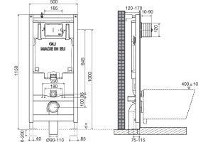 Система инсталляции для унитазов OLI Oli 80 300573pKA00 с кнопкой смыва, хром глянец - 3