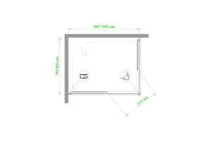 Душевой уголок Royal Bath 100х80 хром стекло матовое - 2