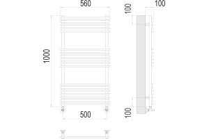 Водяной полотенцесушитель Terminus Ватра П18 500х1000 Хром - 3