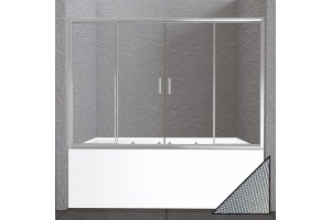 Шторка на ванну BelBagno Unique VF-2-150/180-140-P-Cr стекло punto