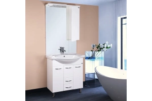 Комплект мебели Onika Моника 75 с бельевой корзиной белый 