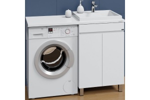 Тумба под раковину над стиральной машиной Санта Марс 59 белый - 3