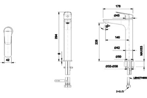 Смеситель Bravat Rhein F1429564BW-A-ENG для раковины, матовый черный - 2