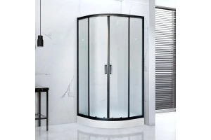 Душевой уголок Royal Bath ВК 100х100 с поддоном профиль черный стекло матовое - 2