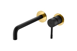 Смеситель для раковины Boheme Uno черный, золото (465-BG)