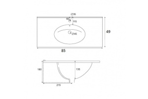 Мебельная раковина Cezares Star 95 белый (LI95) - 2