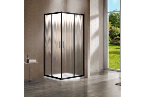 Душевой уголок Vincea Garda VSS-1G900CHB 90x90, профиль чёрный, стекло шиншилла