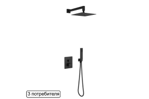 Душевой комплект Excellent Keria черный матовый