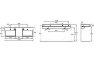 Раковина Jacob Delafon Terrace EXA112 150 см двойная - 2