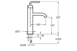 Смеситель Jacob Delafon Purist E14404-4A-CP для раковины - 2