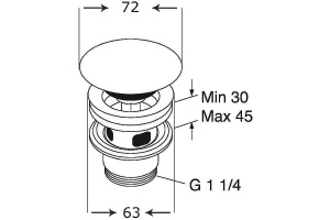 Донный клапан Villeroy&Boch белый 8L033401 - 2