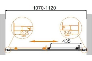 Душевая дверь в нишу Cezares Molveno BF 1 110 C Cr IV - 3