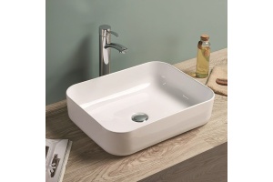 Раковина керамическая накладная AM-78109, цвет белый, 500х390х130