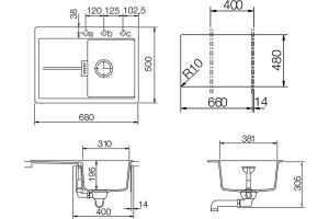 Мойка  Horizont 40D Small  Cristadur аворио - 2