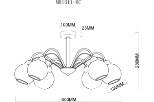 Люстра на штанге MyFar Marsel MR1611-6C - 3
