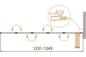 Шторка на ванну Cezares Relax V-5-120/140-P-Bi-R стекло punto - 3