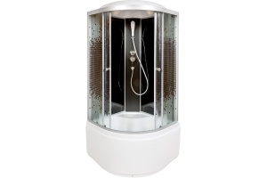 Душевая кабина DETO L890BLACK с высоким поддоном, с сиденьем - 2