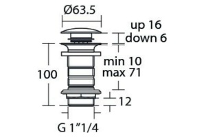 Донный клапан Ideal Standard черный матовый - 2