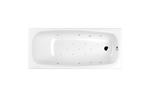 Ванна акриловая WHITECROSS Layla Slim Relax 180x80 с гидромассажем белый - хром