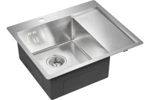 Мойка кухонная Paulmark Flank L 59 брашированная сталь - 2