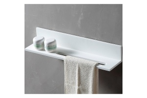 Полка с полотенцедержателем для ванной комнаты Abber Stein белая матовая