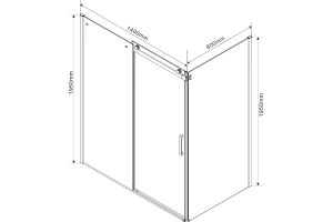 Душевой уголок Vincea Como 140х80 хром стекло прозрачное - 2