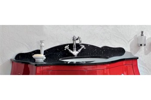 Столешница в ванную комнату Cezares Carlotta 128х57, Brilante Nero (CARL04.M5) - 2