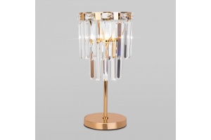 Настольная лампа декоративная Eurosvet Elegante 01136/1 золото/прозрачный хрусталь Strotskis