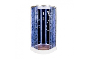 Душевая кабина Deto BM 100х100 с подсветкой, хром (BM1510LEDBLACK)