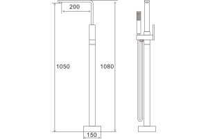 Смеситель Swedbe Spira 4005 напольный - 2