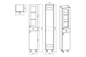 Шкаф-пенал Misty Урал 35 R - 3