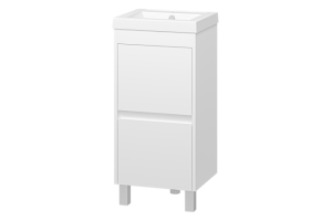 Тумба с раковиной Misty Алиса 40 белая глянцевая