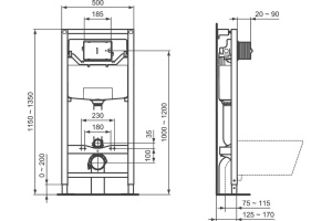 Инсталляция д/унит PROSYS FRAME 120 P б/кнопки пневм Ideal Standard R027767 . - 2