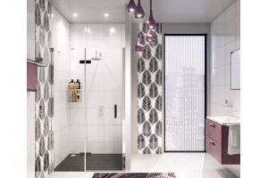 Душевая дверь в нишу Wasserkraft Aller 10H05LB black matt, 120 см - 3