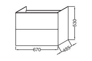 Тумба под раковину Jacob Delafon  70 см (EB890-E10) - 2