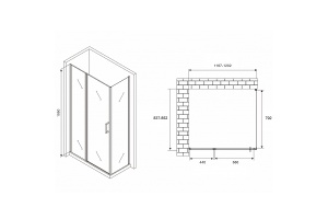 Душевой уголок Abber Sonnenstrand 120х85 хром стекло прозрачное - 2
